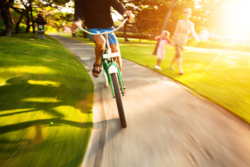 person riding a bike